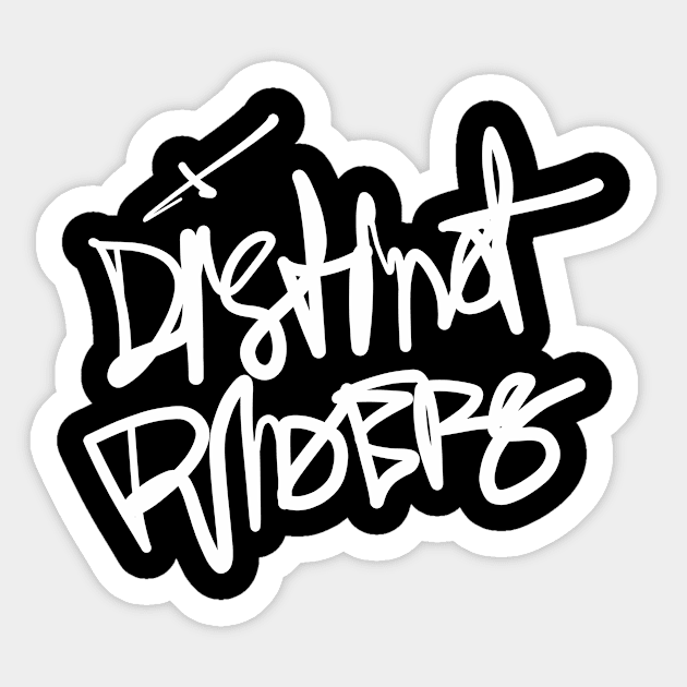 Distinct Riders – Fast Tag - white typo Sticker by distinctriders